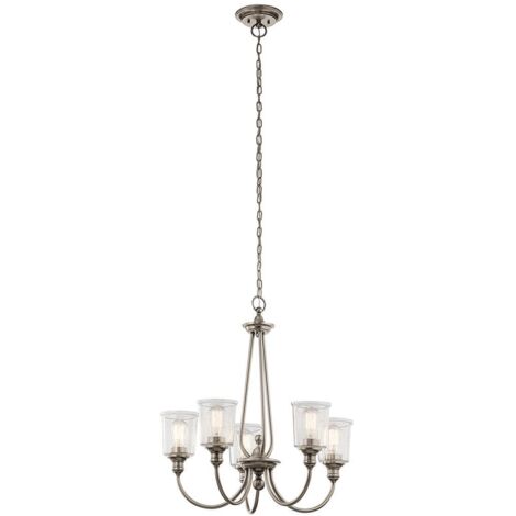 Lustre à 5 lumières Elstead Waverly, étain classique, E27 (1/5)