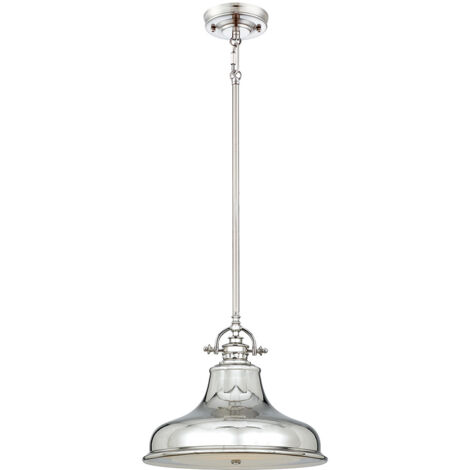 Elstead Emery - Pendentif Dome à 1 Lumière, Argent, E27 (1/5)