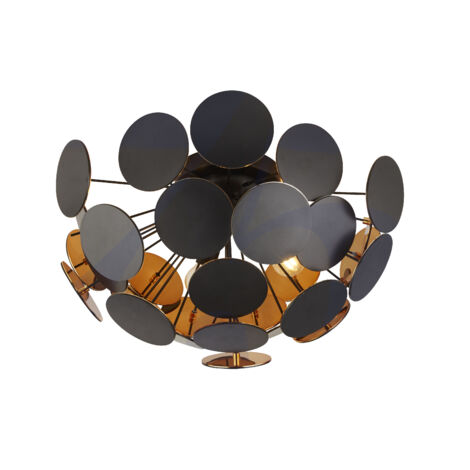 Searchlight DISCUS - Semi-plafonnier à 3 ampoules, noir, or (1/5)
