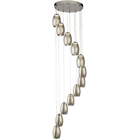 Searchlight Cyclone Suspension à 12 lumières Drop, verre fumé 3000K (1/3)