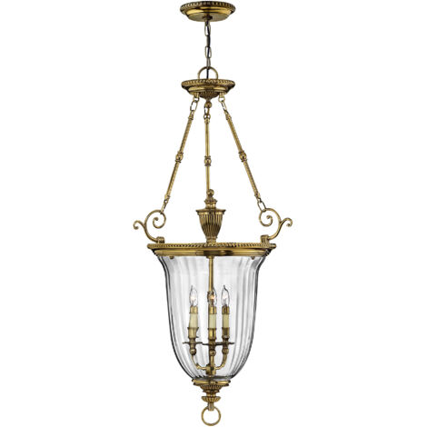 Elstead Cambridge - Grand plafond suspendu à 3 ampoules en laiton poli, E14 (1/4)