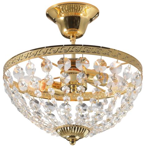 Plafonnier 2 x e14 max 40w dore et cristal 30 cm - markslojd - hanaskog 42249042 42249042 42249042 (1/3)