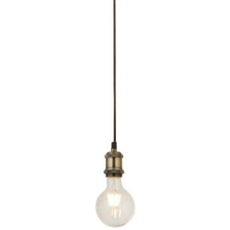 Suspension de câble de lumière en laiton antique de Searchlight 1 avec le câble textile brun de 1.5Mtr (1/3)