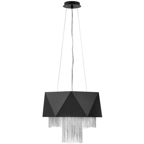 Suspension à 6 lumières Elstead Zuma, noir satiné, argent, E27 (1/3)