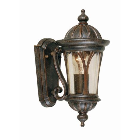 Elstead New England - Petite lanterne murale extérieure à 1 ampoule bronze patiné IP44, E27 (1/4)