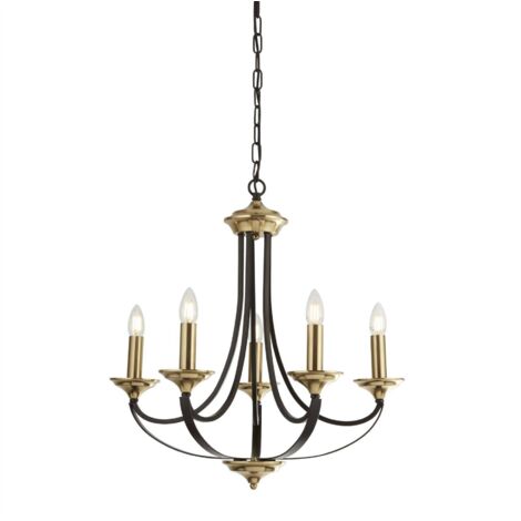 Searchlight Belfry - Luminaire suspendu à 5 bras, bronze foncé, brun, E14 (1/4)
