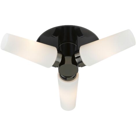 Markslojd BRASTAD - Plafonnier de salle de bain à 3 ampoules noir IP44, E14 (1/3)
