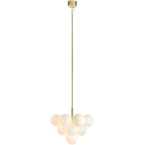 Markslojd MERLOT Plafonnier 13 Globe Light Laiton, Blanc (1/3)