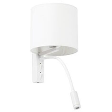 Faro Tira - Applique blanche E27 avec liseuse 3W 3000K