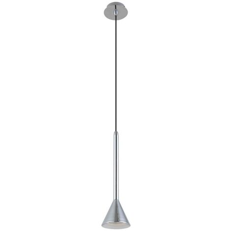 Italux Anela SN - Luminaire suspendu moderne à 1 ampoule LED, nickel satiné, GU10