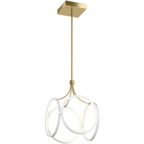 Elstead Kichler Ciri Plafonnier LED intégré blanc avec champagne doré, 3000K (1/5)