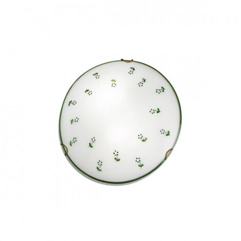 Kolarz MOON - Plafonnier affleurant à motifs en verre de style cottage, laiton antique, 1x E27 (1/3)