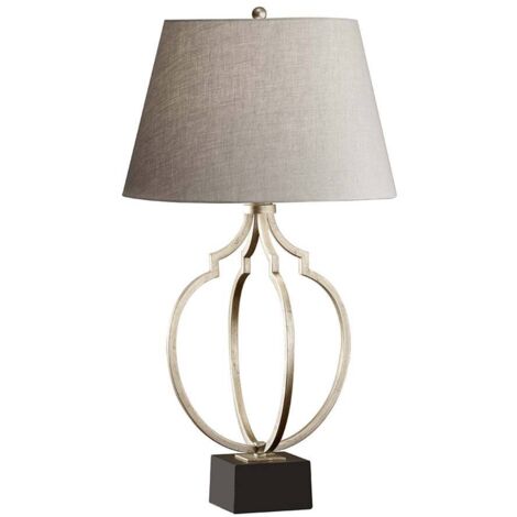 Elstead Grandeur - Lampe de table à 1 lumière noire, feuille d'argent noirci, E27 (1/5)