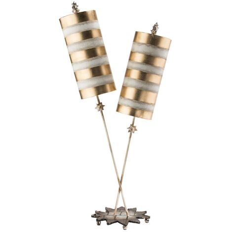 Elstead Nettle Luxe - Lampe de table à 2 lumières feuille d'or, taupe, E27 (1/5)