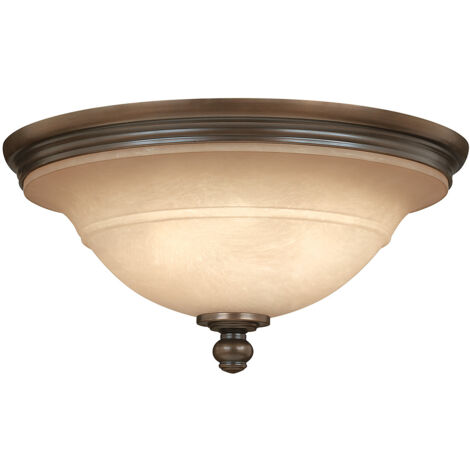 Elstead Plymouth - Plafonnier semi-affleurant à 3 ampoules Olde Bronze, E27 (1/4)