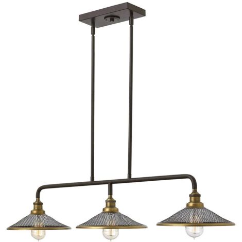 Elstead Rigby - Luminaire suspendu à 3 ampoules au plafond pour îlot, bronze, E27 (1/5)
