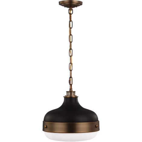 Elstead Cadence - Luminaire suspendu à 2 ampoules à dôme, laiton antique, noir, E27 (1/5)