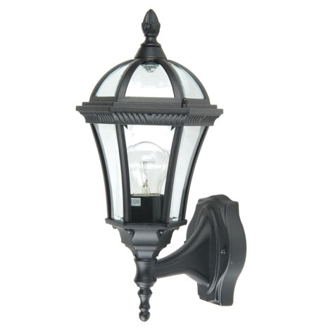 Elsteadbury - Lanterne murale extérieure à 1 ampoule noire IP44, E27 (1/4)