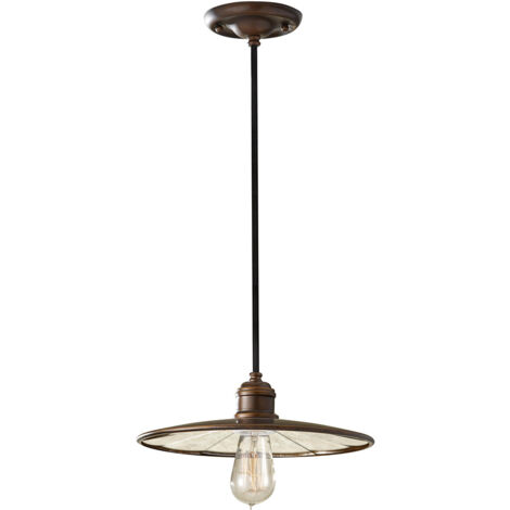 Elstead Urban Renewal - Luminaire suspendu à 1 ampoule en forme de dôme bronze, E27 (1/4)