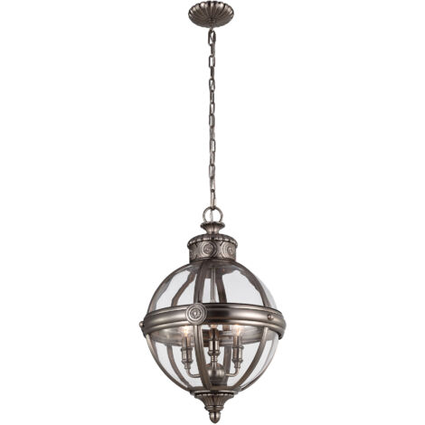 Elstead Adams - Suspension à 3 ampoules au plafond, nickel antique, E14 (1/5)