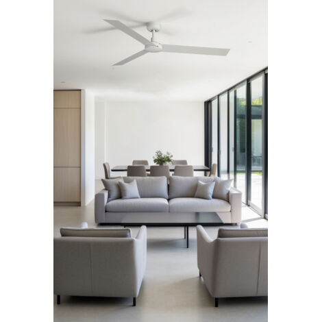 Ventilateur De Plafond CRUISER L – Diamètre 132 Cm, Hauteur 23,2 Cm, Acier Et Aluminium Blanc Mat – Pour Salon, Chambre, Bureau