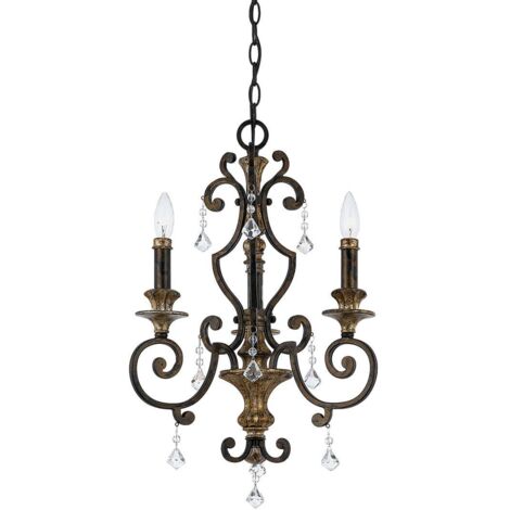 Elstead Marquette - Lustre à 3 ampoules au fini bronze antique, E14 (1/5)