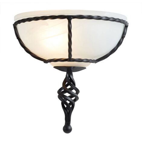 Elstead Pembroke - Uplighters muraux intérieurs à 1 lumière, noir, E27 (1/4)