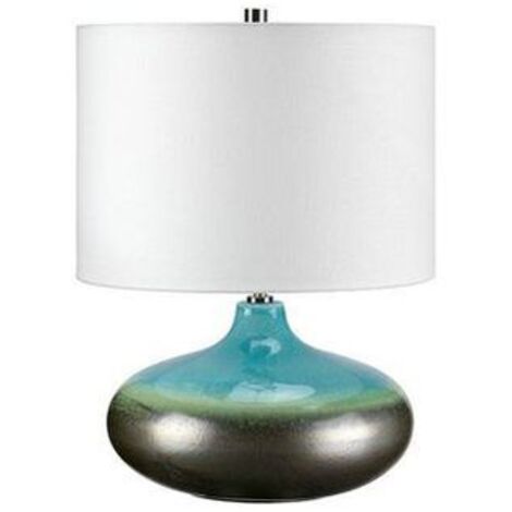 Elstead Laguna - Petite Lampe de Table 1 Lumière Graphite, Turquoise, E27 (1/3)