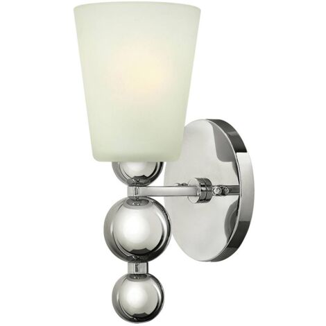 Elstead Zelda - Applique murale à 1 ampoule, abat-jour en verre nickel poli, E27 (1/5)