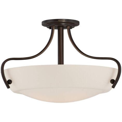 Elstead Chantilly - Plafonnier semi-affleurant à 3 ampoules, bronze palladien, E27 (1/5)