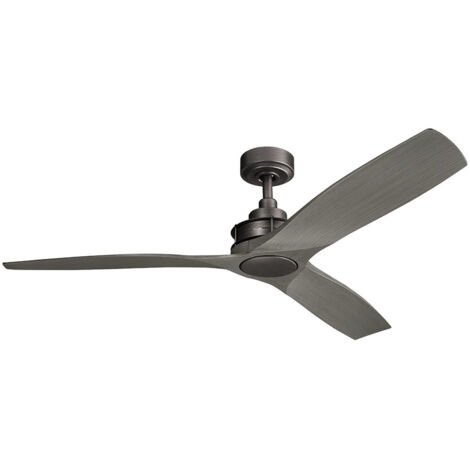 Elstead Kichler Ried 3 pales 142cm ventilateur de plafond enclume télécommande en fer (1/5)