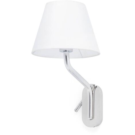 ETERNA Applique murale avec lecteur droite chrome/blanc 24006-10 (1/5)