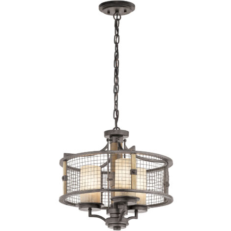 Elstead Ahrendale - Lustre suspendu à 3 lampes, fer à mailles, E27 (1/5)
