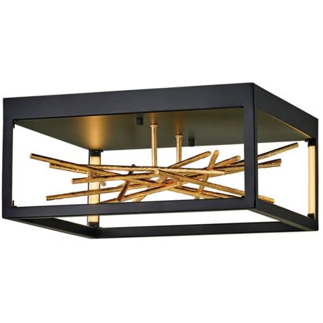 Elstead Hinkley Styx Semi Plafonnier LED Intégré Noir & Or Doré, 3000K (1/5)