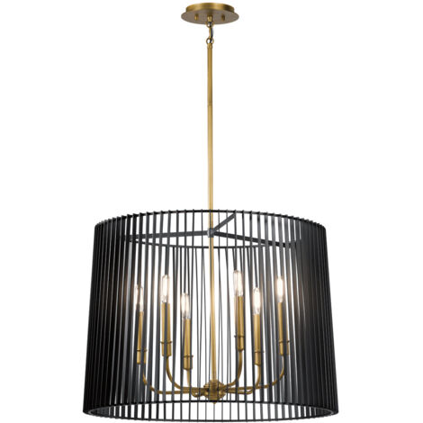 Elstead Kichler Linara Plafonnier Wire Frame Noir & Laiton Naturel (1/5)