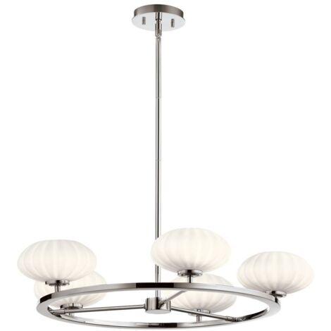 Elstead Kichler Pim Plafonnier suspendu Globe Chrome poli, 3000K, IP44 (1/5)