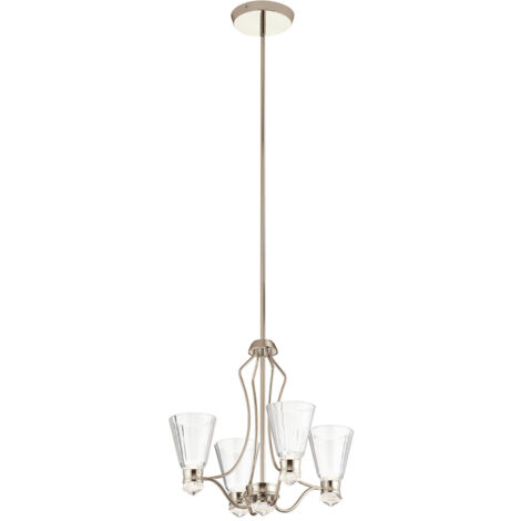 Elstead Kichler Kayva Plafonnier LED intégré à plusieurs bras, nickel poli, 3000K, IP44 (1/5)