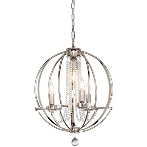 Elstead Cassie - Lustre à 4 ampoules, nickel poli (1/4)