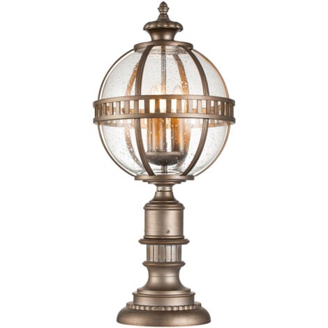 Elstead Kichler Halleron Borne d'éclairage d'extérieur en bronze bruni, IP44