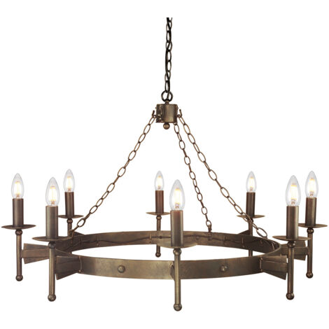 Elstead Cromwell - Lustre à 8 ampoules au fini bronze vieilli, E14 (1/4)