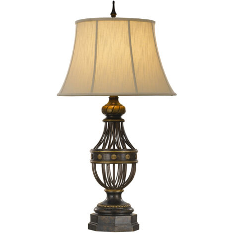 Elstead Augustine - Lampe de table à 1 lumière, brun antique, E27 (1/5)