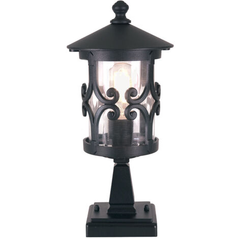 Elstead Hereford - Piédestal d'extérieur à 1 lumière, noir, E27 (1/4)