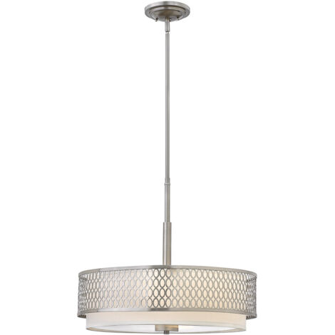 Jules Suspension Hinkley Fredrick Ramond à 3 ampoules / nickel brossé semi-affleurant (1/4)