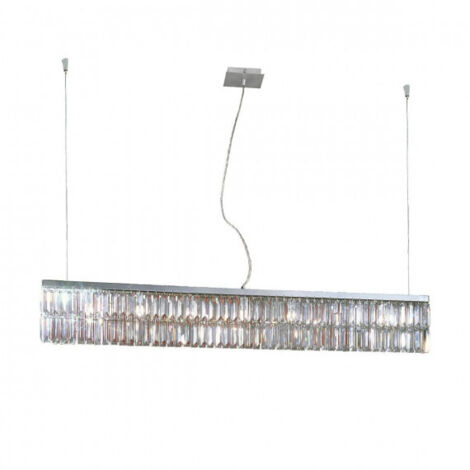 Kolarz PRISMA - Lampe à Suspension Designer Crystal Straight Chrome Poli, 7x G9 (1/3)