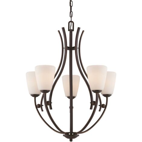 Elstead Chantilly - Lustre à 5 bras multiples au fini bronze palladien, E27 (1/4)