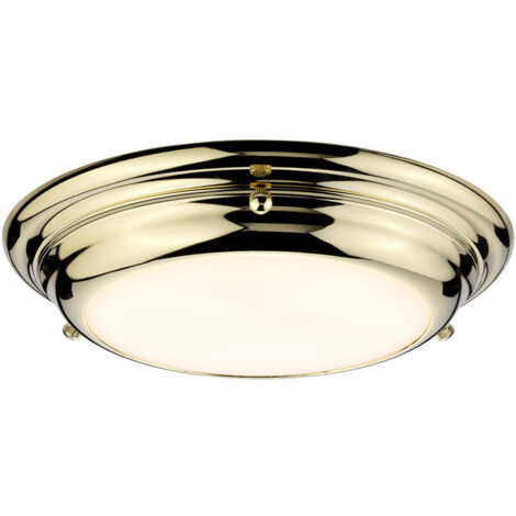 Elstead Welland - Mini plafonnier LED à 1 lumière - Laiton poli (1/4)