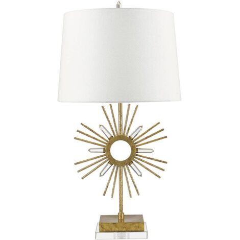 Elstead Sun King - Lampe de table 1 lumière dorée, E27 (1/3)