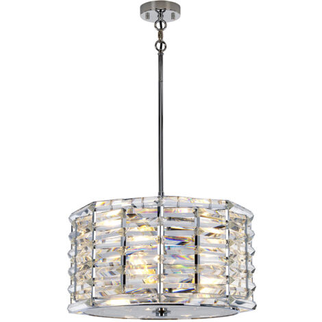 Luminaire suspendu à 4 ampoules Elstead Shoal, nickel poli, E27 (1/5)