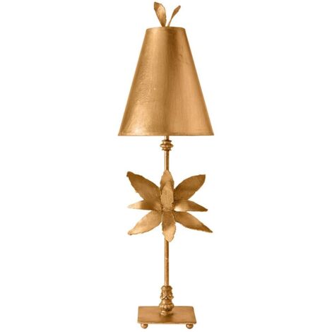 Elstead Azalea - 1 Lampe de Table Lumineuse Design Feuilles Florales Dorées, E27 (1/5)
