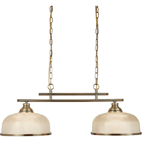 Lampe à suspendre laiton antique verre halophane Eclairage à intensité variable (1/4)